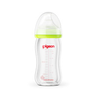 Pigeon 贝亲 母乳实感宽口径玻璃奶瓶 160ml SS号 亮绿色 *3件