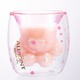 ALL-JOINT 粉色猫爪杯双层玻璃杯透明樱花抖音水杯子女生38节送礼