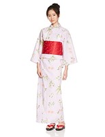 Natsunikki 夏日記 女款日式浴衣  5件套（浴衣/腰带/木屐/木屐带1条/*收纳袋）