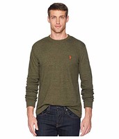 U.S. POLO ASSN./美国马球协会Long Sleeve Crew Neck Solid Thermal Shirt长袖体恤