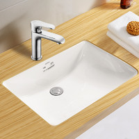 箭牌（ARROW）台下盆洗手盆嵌入式家用卫生间台上盆面盆洗面方形陶瓷洗脸盆