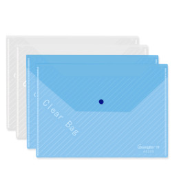 40支广博文件袋透明A4 学生用按扣资料袋加厚