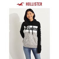 Hollister2018年秋季新品拼色Logo款帽衫卫衣 女 214110-1