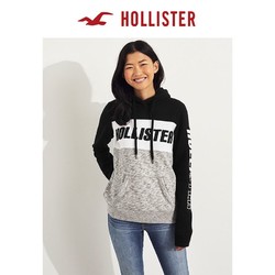 Hollister2018年秋季新品拼色Logo款帽衫卫衣 女 214110-1