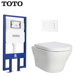 Toto 壁挂式马桶cw162b 家用挂墙马桶带控制面板入墙隐蔽水箱 亚马逊自营商品 多少钱 什么值得买