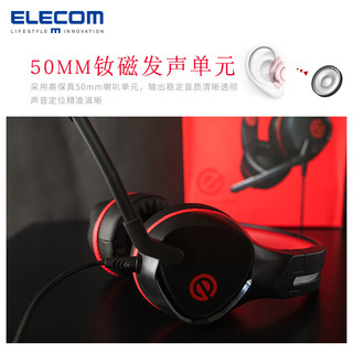 ELECOM 宜丽客 HS-G01 耳机 (可切换、动圈、头戴式、16Ω、黑色)