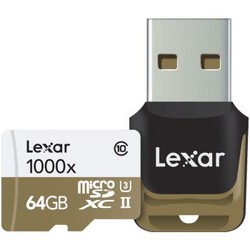雷克沙（Lexar） TF卡64G 1000X 读150M UHS-II 运动相机高速手机内存卡 microSD卡 64G