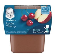 嘉宝（Gerber） 2段苹果樱桃泥蔬果泥 113g*2罐装 226g 6个月以上 *5件