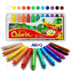 AMOS韩国进口旋转可水洗粗杆蜡笔/油画棒儿童画笔绘画工具 12色粗杆蜡笔(CRX5PC12)