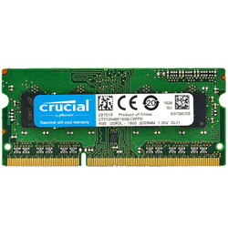 CRUCIAL 英睿达 DDR3L 1600 4G 笔记本低电压电脑内存条