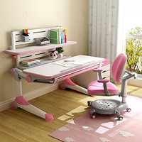 sihoo西昊 第四代旗舰双气动一键升降儿童学习桌椅套装 T1+K15粉色高配版