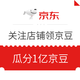 羊毛党、微信专享：京东 关注店铺领京豆活动