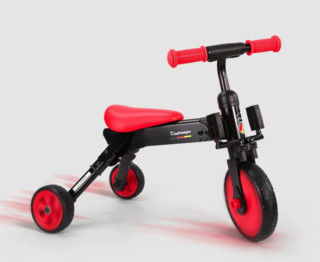 Pouch儿童折叠三轮车骑行滑行二合一免充气EVA轮轻便减震安全骑行