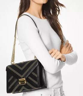 MICHAEL KORS 迈克·科尔斯 Whitney Chevron  女士真皮链条包