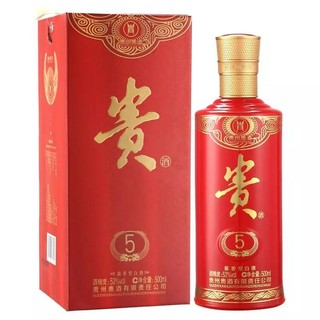 移动端：洋河股份 贵州贵酒 年份系列 贵5 53度 单瓶装白酒500ml 口感酱香型