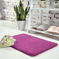 享家时尚柔软吸水雪柔地垫45*65㎝紫色 防滑垫 浴室门垫 脚垫 地毯