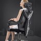黑白调 电脑椅子办公椅可躺电竞椅人体工学座椅 黑色