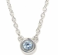 Tiffany & Co 25224884 海蓝宝石0.06ct银质项链