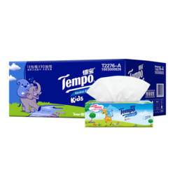 Tempo/得宝软抽纸巾婴儿专用4层90抽*18包箱装纸品天然无香