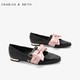 CHARLES＆KEITH单鞋CK1-70380702蝴蝶结装饰女士低跟玛丽珍鞋 黑色 36