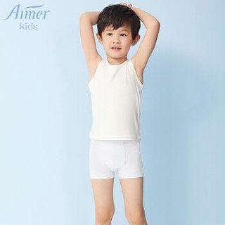 Aimer kids爱慕儿童内衣裤棉氨纶中腰平角裤儿童学生内衣 AK223M82米白色160 *2件