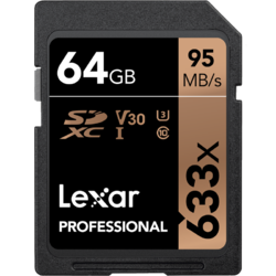 Lexar 雷克沙 633x SDXC UHS-I U3 V30 SD存储卡 64GB