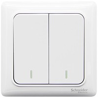 Schneider Electric 施耐德电气 开关插座 开关面板 双开单控开关 睿意系列 白色