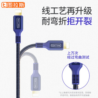 TORRAS 图拉斯 数据线 (苹果Lightning、1.2米、蓝色)