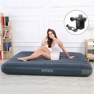 INTEX 2019年新款64735充气床垫 露营气垫床 户外防潮垫 家用空气床午休躺椅双人折叠床183*203*25cm