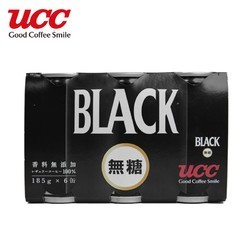 日本进口UCC悠诗诗无糖黑咖啡饮料185ml*6 *3件