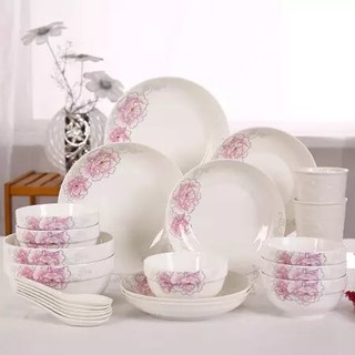 顺祥 碗 碗碟套装 中式家用釉上彩22头陶瓷 餐具套装