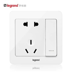 TCL-legrand 罗格朗 逸典圆白色 二三插带开关 满999元送小米护眼台灯