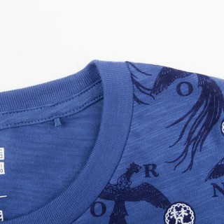 UNIQLO 优衣库 男 (UT)印花T恤 (SAKAGURA、418098 、XXL、蓝色)