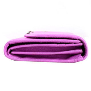 pierre cardin 皮尔·卡丹 女士百搭三折长款牛皮钱包流苏包PDC697121F 紫色