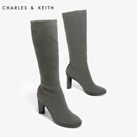 CHARLES & KEITH CK1-90900046 高跟圆头长筒靴