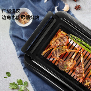 大宇（DAEWOO）电烧烤炉家用电烤炉无烟烧烤多功能电烤盘 韩式烤肉机 适合3-5人 SK1黑色