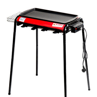 TaTanice 电烧烤炉家用电烤炉少烟电碳两用可拆卸 升级款红色网状带支架烤盘BY-Q