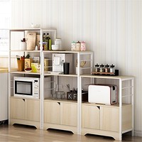Neyankex 厨房电器收纳置物架家用微波炉架欧式多功能客厅储物碗柜 (三层枫樱色)