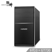 Hasee 神舟 战神 K80-CP5 D3 商用办公台式电脑主机（i3-8100 8GB 1TB GT730-2GB）