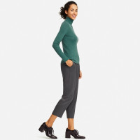 优衣库 UNIQLO 408716 女装 精纺美利奴罗纹两翻领针织衫(长袖)