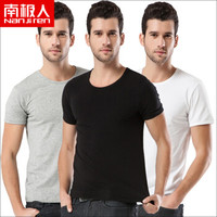 南极人（Nanjiren）N695X20751 3件装男士背心纯棉螺纹运动弹力修身男式打底汗衫 黑白灰XL