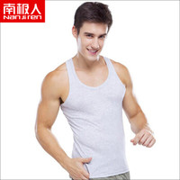 南极人（Nanjiren）NSJA0660单 纯棉男士背心螺纹运动背心打底衫灰色 XXXL