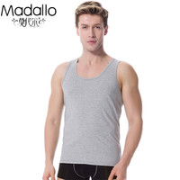 莫代尔背心男士弹力修身透气圆领莫代尔棉打底背心麻灰XXXL