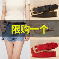 金狐狸(FOXER)女士腰带女牛皮简约时尚潮流针扣百搭皮带女JD5002260ZY57F25A黑色