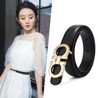 斯提亚/STIYA 女士皮带 新款韩版女式时尚装饰平滑扣连衣裙细腰封简约休闲女士腰带86S2081001黑色