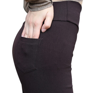 南极人（Nanjiren）修身九分小脚裤女高腰魔术裤外穿打底裤 咖啡色XL