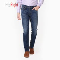 INTERIGHT牛仔裤男 经典美式休闲 合体修身牛仔裤中蓝色 30 170/76A