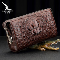 汉兰特（HANLANTE）鳄鱼皮手包男士商务密码锁手抓包拉链大容量男包 H0105-60101