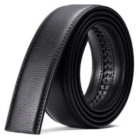 波斯丹顿(BOSTANTEN)男士牛皮腰带自动扣无头皮带平滑扣皮带条商务皮带裤带身 B4173161黑色