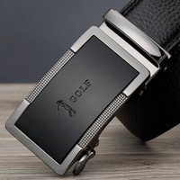 高尔夫GOLF头层牛皮男士皮带合金自动扣皮带男士腰带礼盒P7BV34952J黑色